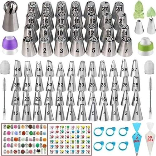145 Pcs/Set Cake Decorating Tools Pastry Bag Tips Kitchen DIY Russian Piping Cream Flower Nozzles For Bakery Accessories