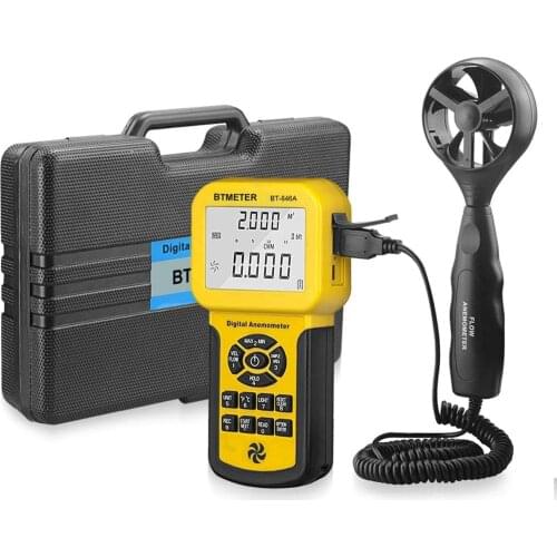 2021 BTMETER 846A Pro HVAC Anemometer Measures Wind Speed Wind Flow Wind Temp Tester CFM Air Flow Velocity Meter with Backlight