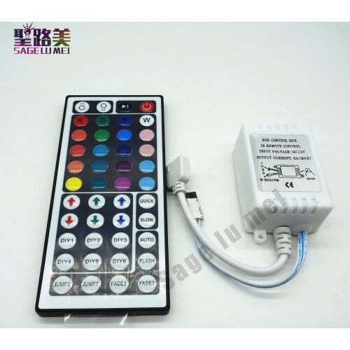 44 Keys LED IR RGB Controller For SMD 5050 LED Strip Lights Tape Ribbon mini IR Remote Wireless Dimmer Input DC12V 6A Free ship