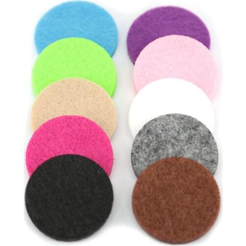 50pcs Colorful 30mm Round Essential Oils Diffuser Locket Pads Perfume Aroma Locket Replacement Pads