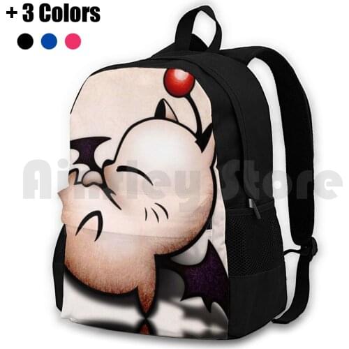 Black Mogu Sleep Outdoor Hiking Backpack Riding Climbing Sports Bag Mogu Black Sleep Moguri Moogle Kawaii Funny Game Anime
