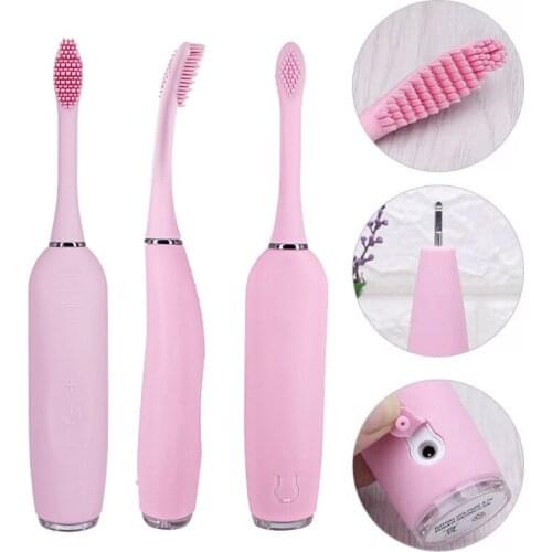Adult Waterproof Electric Toothbrush Electric Whitening Antibacterial Sonic Toothbrush Ultrasonic Silicone Toothbrush Head