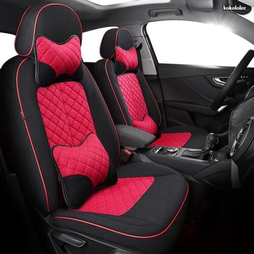 KOKOLOLEE Custom FLAX car seat covers set For VW T-Cross C-TREK Volkswagen CC SANTANA JETTA BORA Automobiles Seat Covers
