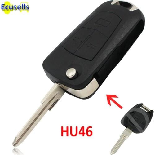 Modified Flip Folding Key shell Case FOB 3 Button for Opel Vectra Antigo Omega Suprema Agile Montana HU46 Uncut blade