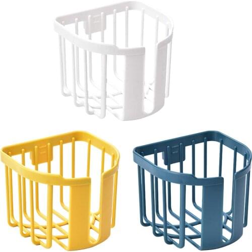 3 Colors Wall Mounted Toilet Roll Paper Basket Nordic Bathroom Punch-free Tissue Box Holder Storage Rack Bathroom greater