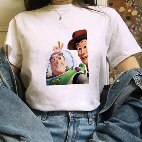 New Buzz Lightyear Cowboy Woody Good Friend Unisex T shirt Cute Holiday Tees Women T-Shirt Disney Toy Story Girl Tee Shirt