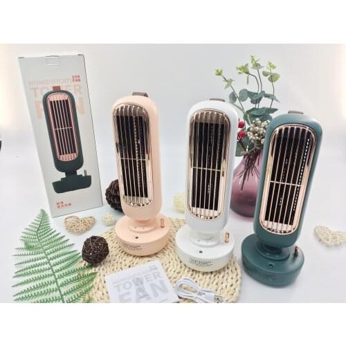New vintage humidifier tower fan with humidifier desktop small portable air circulation fan mini fan