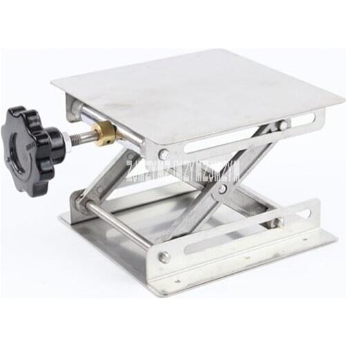 Stainless Steel Lifting Platform Thickening Laboratory Manual Lifting Table Single Layer Kirsite Bracket Lift Table Stand Rack