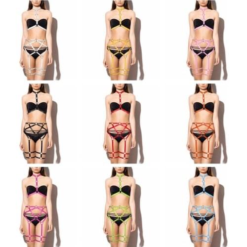 Bdsm Stylish Accessories Harness Fashion Gothic Punk Bondage BDSM Handmade PU Leather Harness Belts Rave Wear Body Straps Chest
