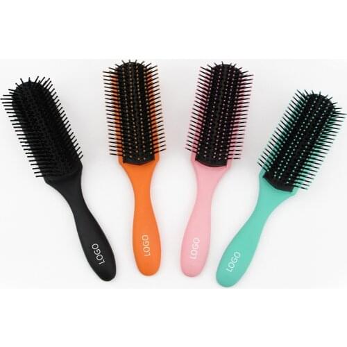 Professional Hairdressing Comb American Mens Oil-head Curly Hair Comb Styling Comb Anti-Static Massage Nine-Row Comb
