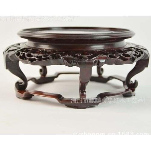 Redwood crafts handmade rosewood carved agate stone vase base of several hundreds of fine fragrance