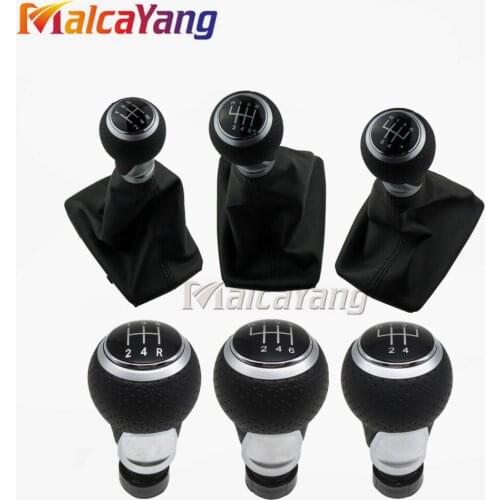 For Audi A4(2001-2008)B6(2001-2005)A6 C5 (2001)For Seat Exeo(2011)Leon(2000) Matte Red Silver Ring Gear Shift Knob Boot Frame