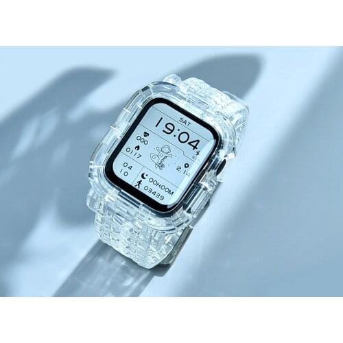 Silicone Case+Strap For Apple Watch Band 44mm 40mm 42mm 38mm Accessories durable cushioning cover Bracelet iWatch 5 4 3 6 SE