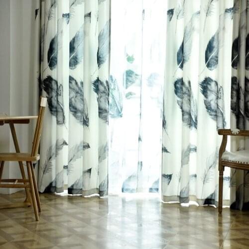 Modern Curtains for Living Dining Room Bedroom Nordic Style Feather Curtain Modern Curtains Finished Product Customization