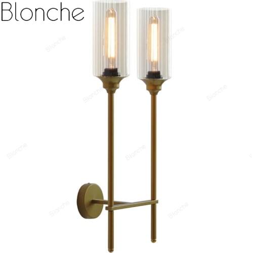 Modern Glass Wall Lamp Bedroom Bedside Wall Lamp Wall Lamp Living Room Bathroom LED Mirror Front Lamp Industrial Home Decoration