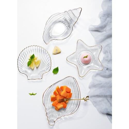 Nordic style Phnom Penh glass fruit salad plate small delicate dessert plate creative cute net red ins tableware LB030509