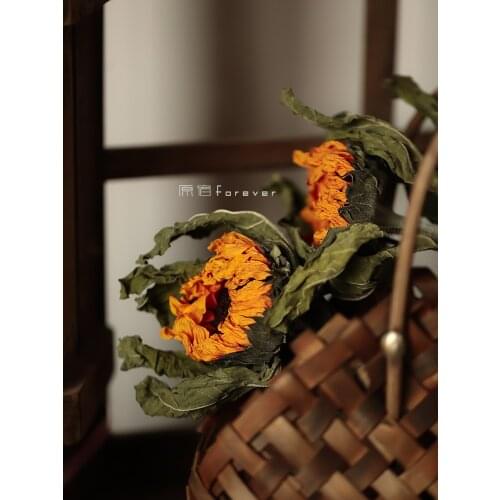 Natural Sunflower Dried Flower Air-Drying Real Flower Arrangement Matching Bouquet Flower Material Hotel Homestay Model Room