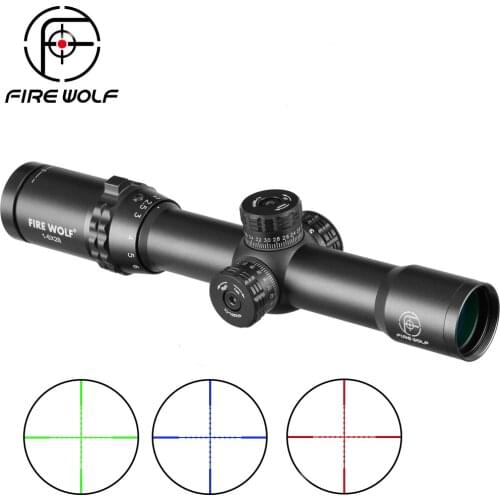 FIRE WOLF Tactical 1-6X28 HD Hunting Riflescopes RGB Cross Dot Reticle Sight Rifle Scope Sniper Rifle Scope Airsoft Air Guns
