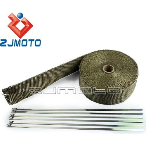 Titanium 10m Motorcycle Exhaust Wrap Manifold Header 2" x 32.8ft Roll Turbo Heat Muffler Wrap For Harley Honda Yamaha Suzuki