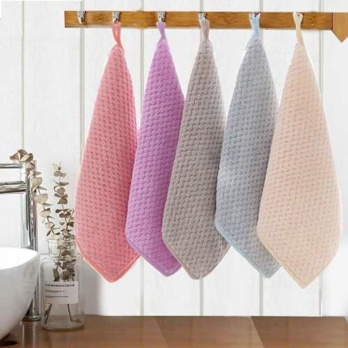Thick Coral Fleece Hand Towels Childrens Face Towel Absorbent Small Towels Kitchen Rags Cleaning Rags Microfiber Towel