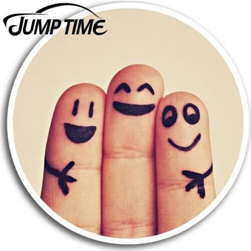 Jump Time Funny Finger Friends Vinyl Stickers Joke Sticker Laptop Guitar Car Assessoires Window Decals Car Wrap DIY