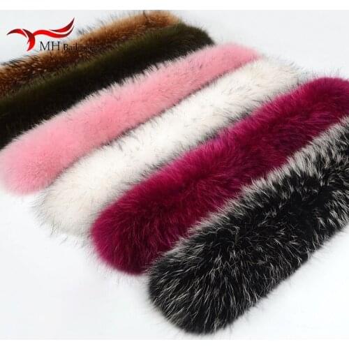 2020 Winter New Womens Fur Collar Real Raccoon Fur Scarf Warm For Coat Fashion Luxury Brand Shawl Genuine Women