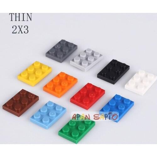 160PCS/lot DIY Building Blocks Thin 2X3Dots Educational Creative Figures Bricks kids Toys for Children fit 3021 bricks size
