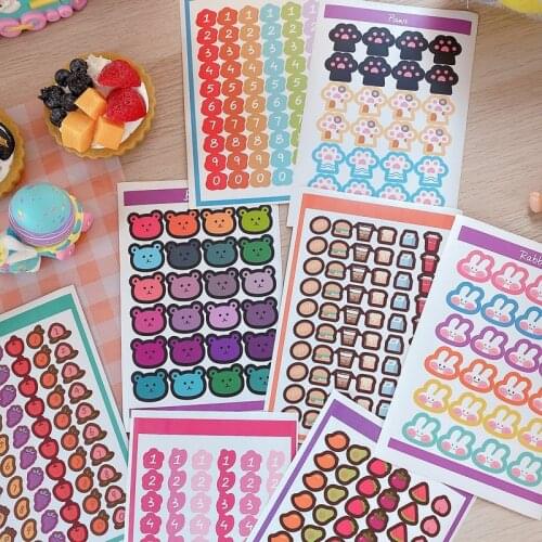 5 Pcs/pack Cartoon Bunny Cute Bear Stickers Fruit Post It DIY Notebook Mobile Phone Shell Sealing Decorative Sticker Stationery
