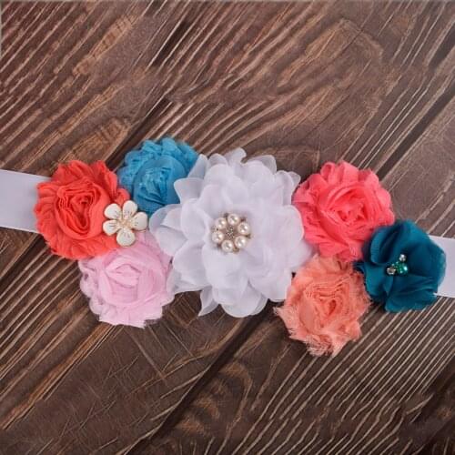 Maternity Sash Fancy Flower Sash Pregnancy Belly Belt Photo Props Gift Baby Shower Party Sash Flower Girl Belt