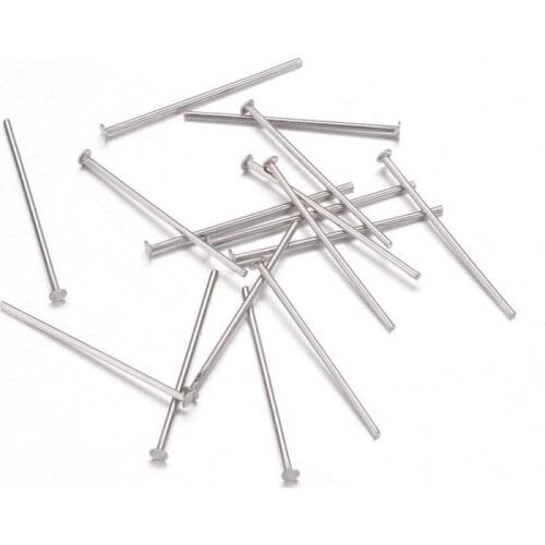1000pcs 304 Stainless Steel Head Pins Stainless Steel Color 12/14/16/18/20/22/24/30/40/50mm DIY Jewelry Making Crafts Supplies