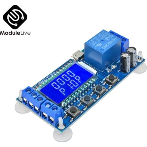 Digital LCD Micro USB Display Time Delay Relay Module Control Multifunction Timer Switch Trigger Cycle Module Board DC 6-30V
