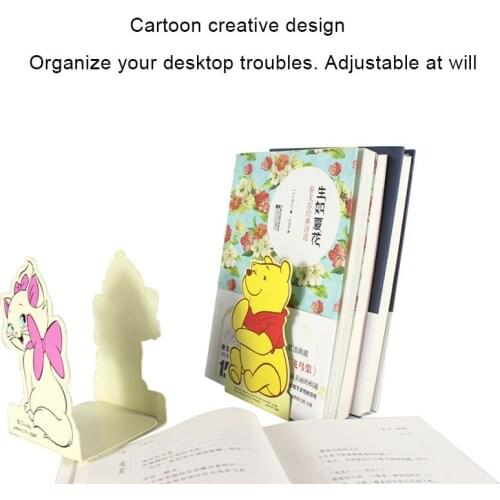 Child Cute Reading Book Holders Metal Bookends Portable Cartoon Book Stand Desktop Book Organizer Kid Small Bookends