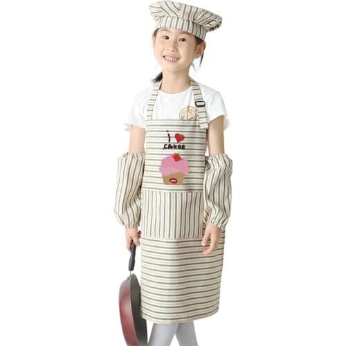 Childrens apron cooking painting anti-fouling kids clothes art kindergarten apron print logo