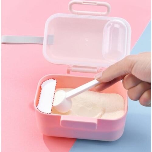Formula Dispenser With Scoop Portable Milk Powder Container Food Storage Container With Lids Snack Cup Airtight Leak Proof Easy