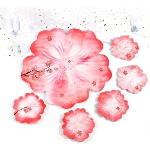 Flower Tea Tray Coaster Set Silicone Mold For DIY For Epoxy Uv Resin Molds Coaster Jewelry Making Tools