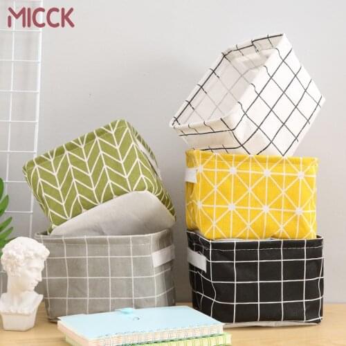MICCK DIY Desktop Storage Basket Sundries Underwear Toy Storage Box Cosmetic Book Organizer Stationery Container Laundry Basket