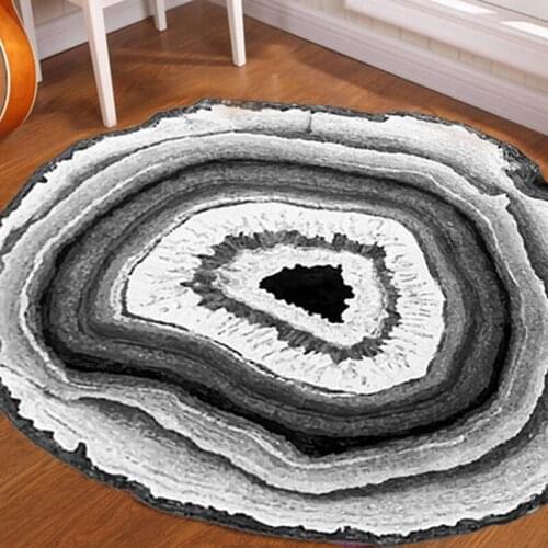 Irregular Natural Tree Ring Round Carpet Girl Bedroom Decoration Living Room Antique Round Floor Mat