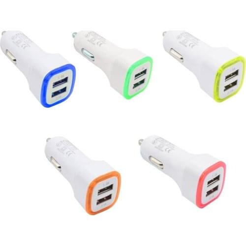 2019 New LED Dual USB Car Charger Cigarette Lighter Car Charger for GPS Mobile Phone MP3 PDA Bluetooth Headset Digital Camera