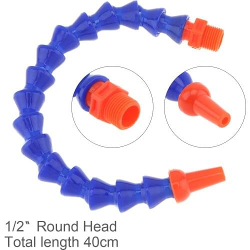 1/2 Inch 400mm Plastic Flexible Water Oil Cooling Tube with Round Head Nozzle for CNC Machine / Milling / Lathe Accessories