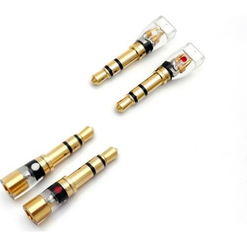 One Pair Gold Plated MMCX/.78mm Female to 3.5mm Male Converter Adapter for t1 t5p D600 D7100 Z1 Z1R FOCAL ELLEAR Headphones