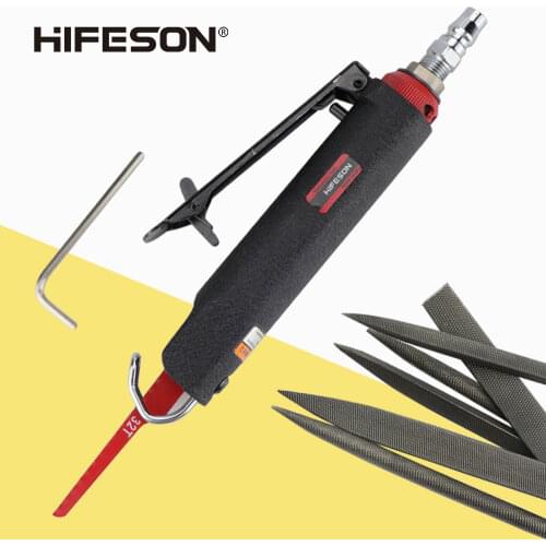 HIFESON 510 Powerful Reciprocating Air File 5MM Dual Chuck Air Saw Engraving and Polishing Machine 10PCS of 5MM Files