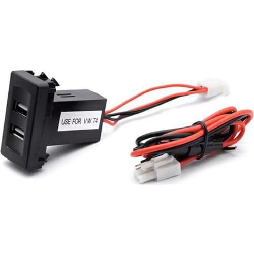 Compatible with Volkswagen-T4 Car Charger Dual Port Adapter Portable Cigarette Lighter USB Charging Cable Quick Charge