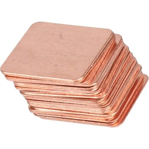 Etmakit 30pcs/lot 15x15mm DIY Copper Heatsink Thermal Pad Heat Sink Sheet Thickness For Laptop GPU CPU Chip RAM Cooler Heat Sink