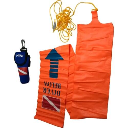 1.4M Diving Ascending Signal Tube Safety Sausage Boat Tracker Open Ended Scuba Diving SMB Open Circuit Surface Marker Buoy