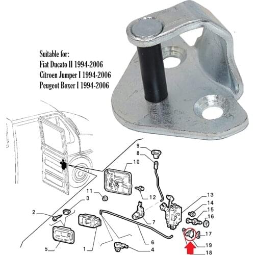 Plate Door Lock Striker Latch for Fiat Ducato for Peugeot Boxer For Citroen Relay 1997-2006 1320249080 1340174080 8503.ES 8503ES