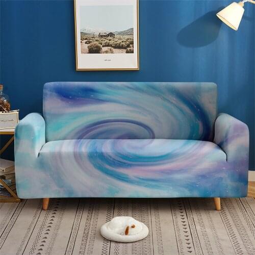 1/2/3/4-seater Colourful Clouds Pattern Sofa Cover Elastic Couch Slipcovers Customize Decor Sofa Set For Living Room Bedroom