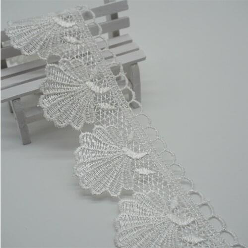 1/ 3 yards 7 cm Fan Shell Lace Ribbon Trims for Costumes Trimmings Dress Applique Polyester Home Textiles Sewing Ivory
