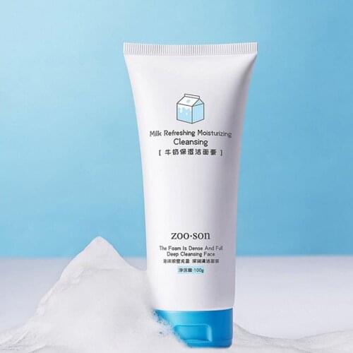 1Pcs Milk Moisturizing Facial Cleanser Refreshing Oil Control Hydrating Cleanser Mild and Not Tight and Delicate Skin Care