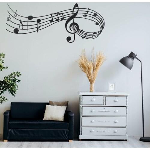 1pcs Music Songs Sound Notes Melody Wall Decal Bedroom Office Christmas Musical Wall Door Window Sticker Decor