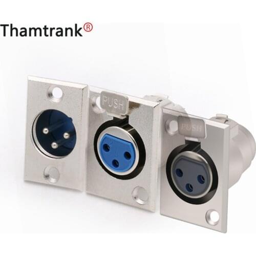10PCS 3/4 Pin XLR Felmale Connector YS1K3F2 Nickel Plated Jack Panel Mount Professional Speaker Plug